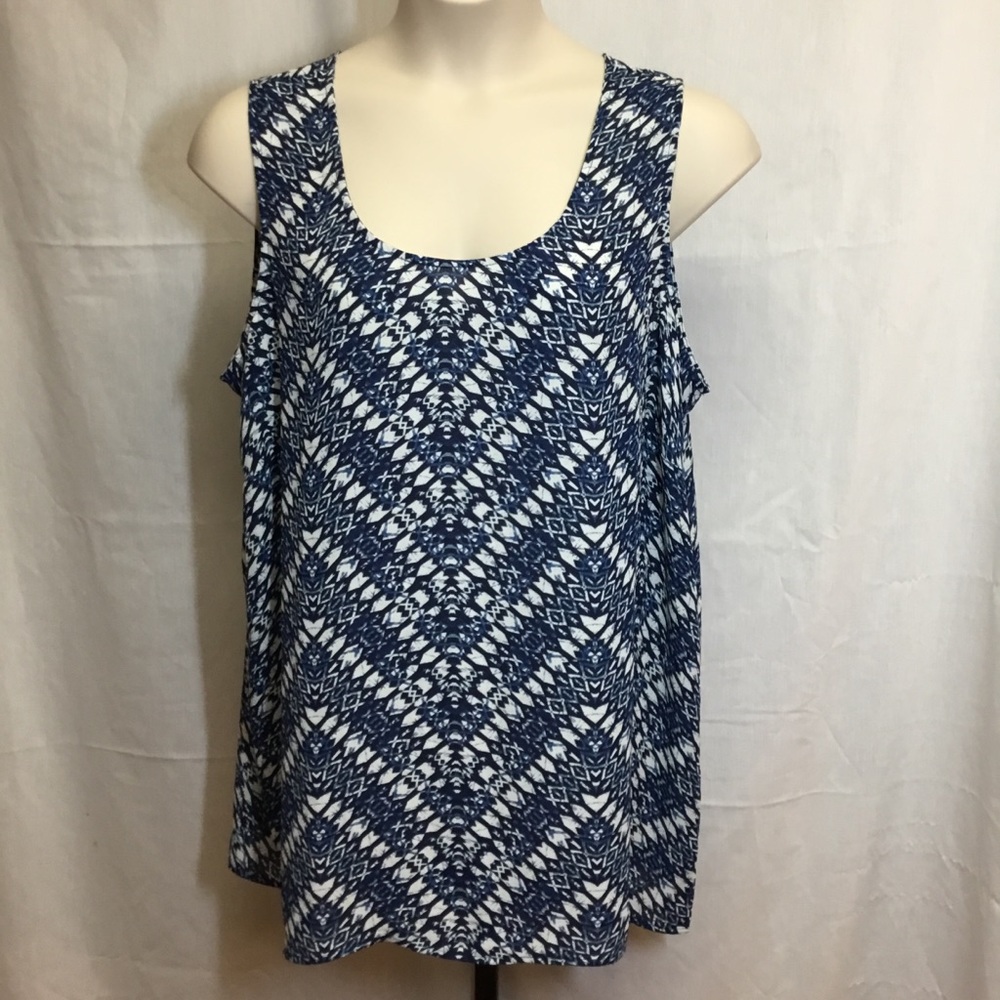 Olive & Oak Sleeveless Blue Tunic Size 3X, EUC